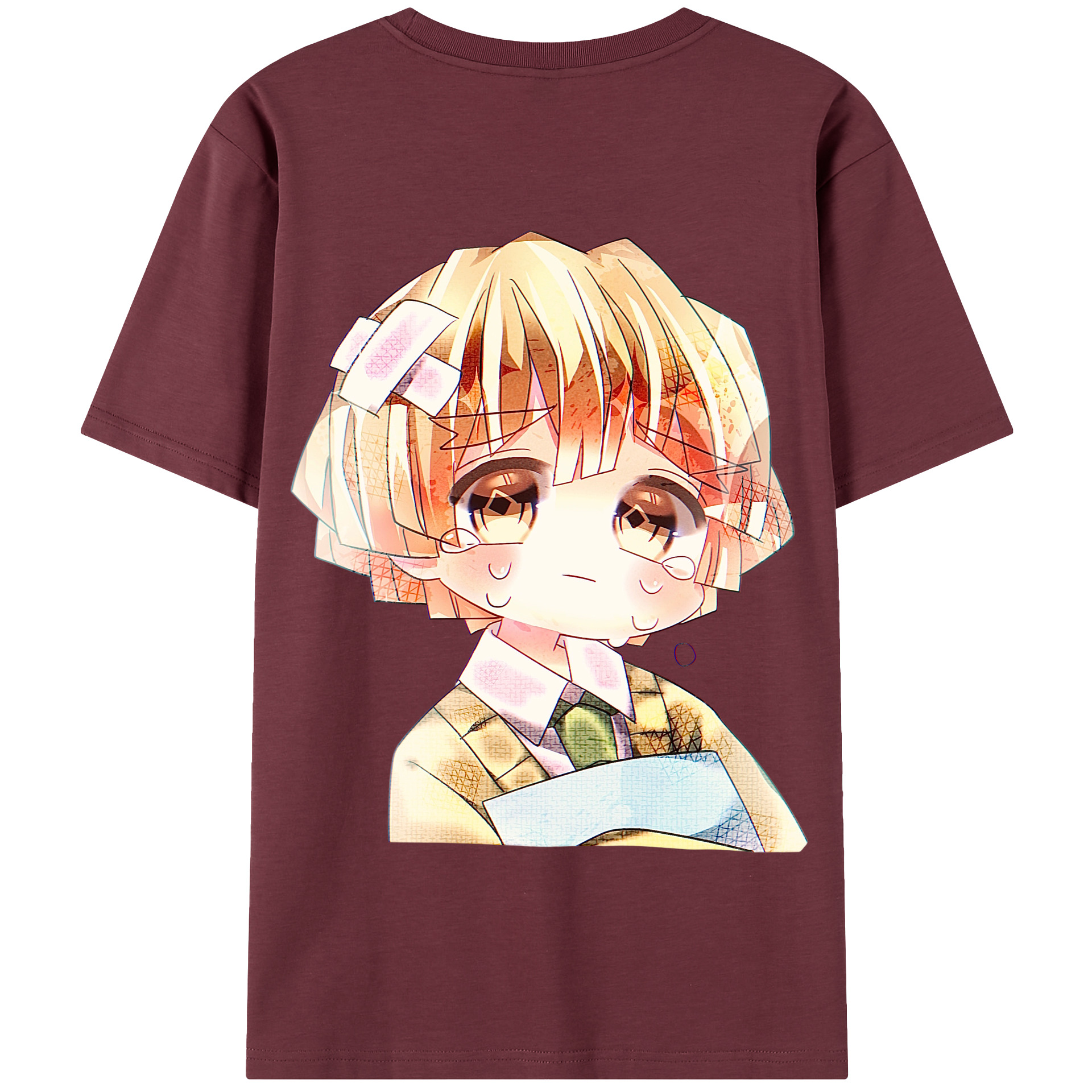 （画像用） 鬼滅の刃（きめつのやいば）我妻 善逸／あがつま ぜんいつ Agatsuma Zenitsu 綿100％半袖Tシャツ（背面プリント）
